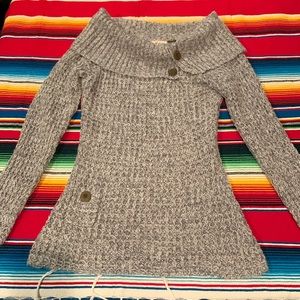 JJ ALWAYS Gray shawl Sweater L EUC